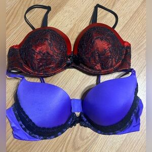 (2) 36C & 38C Victoria Secret padded push up bras NWOT